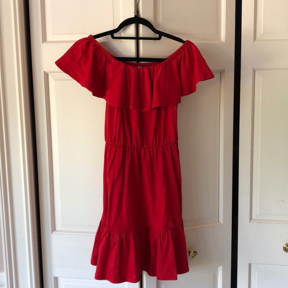 ASOS Red Off the Shoulder Dress